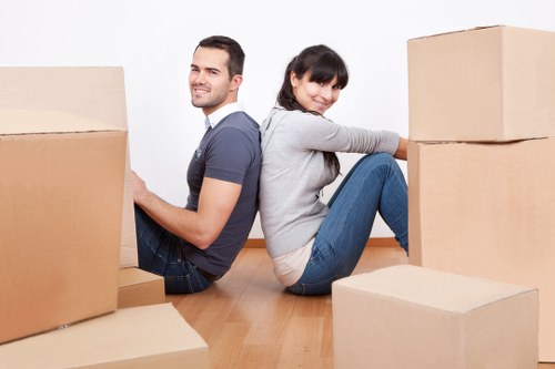 Boxes stacked safely inside a self storage unit